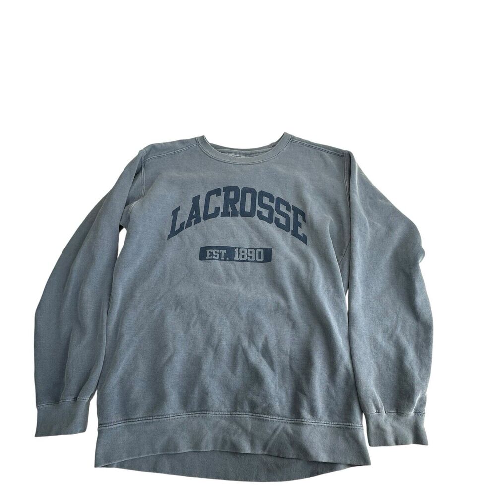 comfort colors La Crosse pullover crewneck sweatshirt Size S